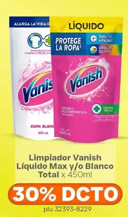 La Gran Colombia Limpiador Vanish Líquido Max y/o Blanco oferta