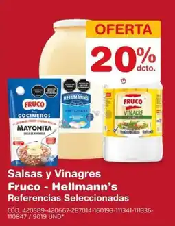 Makro Fruco - Hellmann's Salsas y Vinagres oferta