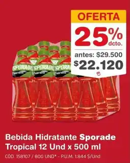 Makro Bebida Hidratante Sporade Tropical oferta