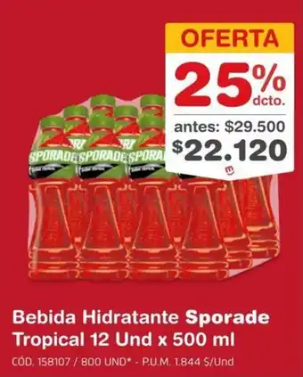 Bebida Hidratante Sporade Tropical