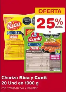 Makro Chorizo Rica y Cunit oferta
