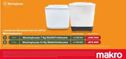 Makro Westinghouse lavadoras semiautomáticas white oferta