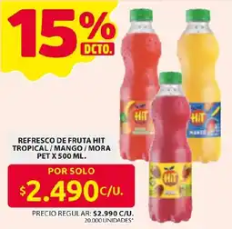 Ara Refresco de fruta hit tropical / mango / mora oferta