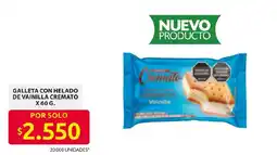 Ara Cremato galleta con helado de vainilla oferta