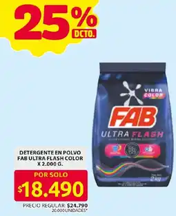 Ara Fab detergente en polvo ultra flash color oferta