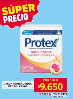 Ara Protex jabón antibacterial nutri protect glicerina omega 3 oferta