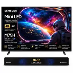 Falabella Combo Televisor 50 Pulgadas 4k Mini Led UN50M75HAKXZ Vision IA+ Barra de Sonido b400f oferta