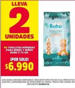 Ara Bubu - toallitas húmedas oferta