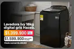 Easy Haceb - lavadora ivy 18kg digital gris oferta