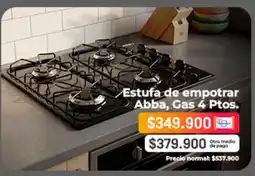 Easy Abba - estufa de empotrar gas 4 ptos oferta