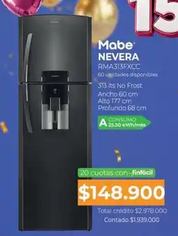 Full Hogar Mabe nevera oferta