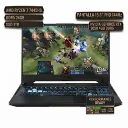 Falabella TUF FA506, AMD RYZEN 7 7445HS, DDR5 24GB SSD 1TB, P15.6 FHD 144Hz, NVIDIA GEFORCE RTX3050 oferta
