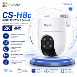 Falabella Cámara WiFi CS-H8c 2K 3 MP PT 360°, seguimiento inteligente y visión a color oferta