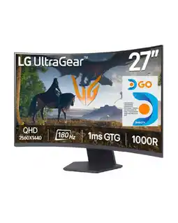 Falabella Monitor Gamer UltraGear 27 QHD 180Hz Curvo 1000R 1ms + 1 MES Directv GO oferta