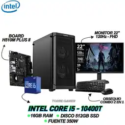 Falabella PC GAMER - CORE I5 -10400T - 16GB RAM - 512GB SSD - MONITOR 22 120Hz FHD + COMBO 2 EN 1 oferta