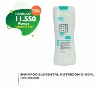 Locatel Shampoo Elemental Nutrición 400ml oferta