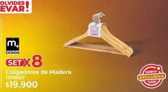 M+ DESIGN Colgadores de Madera