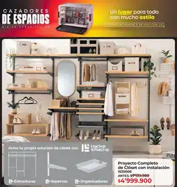 Easy Cazadores de espacios Proyecto Completo de Clóset con Instalación oferta