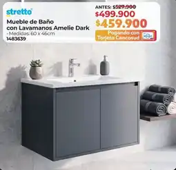 Easy Stretto mueble de baño con lavamanos amelie dark oferta