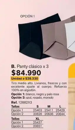 Leonisa B. panty clásico x 3 ref. 12882x3 oferta