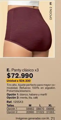 Leonisa E. panty clásico x3 oferta