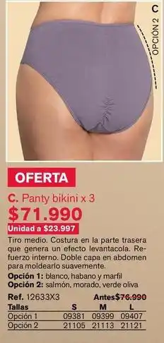 Leonisa C. panty bikini x 3 oferta
