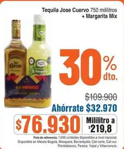 Alkosto Jose cuervo - tequila 750 mililitros + margarita mix oferta