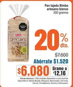 Alkosto Bimbo - pan tajado artesano blanco oferta