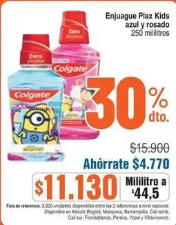 Alkosto Colgate - enjuague plax kids azul y rosado oferta