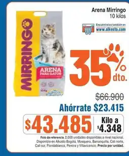 Alkosto Mirringo - arena para gatos oferta
