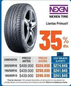 Alkosto Nexen - llantas primusv oferta