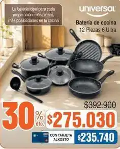 Alkosto Universal - batería de cocina 12 piezas 6 ultra oferta