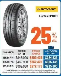 Alkosto Dunlop - llantas sptrt1 oferta