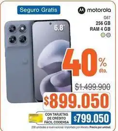 Alkosto Motorola - g67 256 gb ram 4 gb oferta