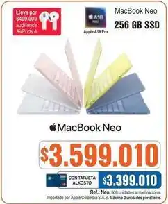 Alkosto Apple - macbook neo 256 gb ssd oferta
