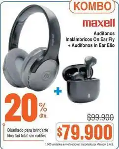 Alkosto Maxell - audífonos inalámbricos on ear fly + audífonos in ear elio oferta