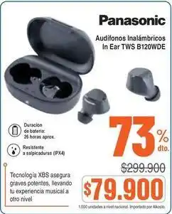Alkosto Panasonic - audífonos inalámbricos in ear tws b120wde oferta