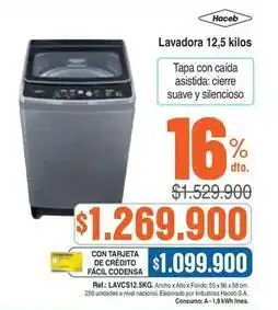 Alkosto Haceb - lavadora 12,5 kilos oferta