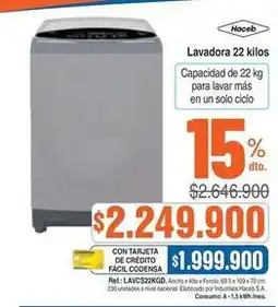 Alkosto Haceb - lavadora 22 kilos lavcs22kgd oferta