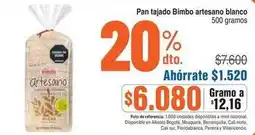 Alkosto Bimbo - pan tajado artesano blanco oferta