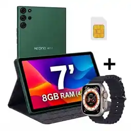 Falabella Tablet 7 Pulgadas NET Z 8GB RAM (4+4) 32Gb Android Sim Card + Reloj + Estuche Folder VERDE oferta