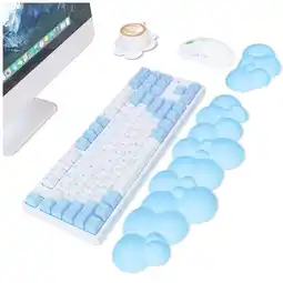 Falabella Apoyamuñecas Teclado Y Mouse Pad Memoria Ergonomica Nubes Azul oferta