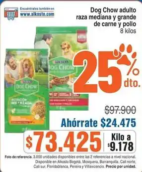 Dog Chow adulto raza mediana y grande de carne y pollo