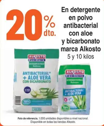 Alkosto detergente en polvo antibacterial con aloe y bicarbonato