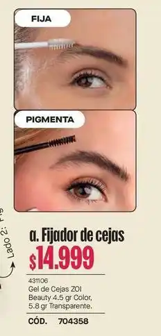 Loguin A. fijador de cejas 431106 gel de cejas 201 beauty 4.5 gr color. 5.8 gr transparente. cód. 704358 oferta