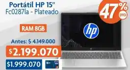 Alkosto Hp - portátil 15 fc0287la - plateado oferta