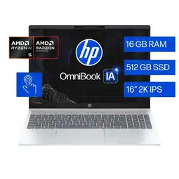 Falabella Portátil OmniBook 5 NGAI 16-ag1052la AMD RYZEN AI 5 340 16GB RAM 512GB SSD Windows 11 Home oferta