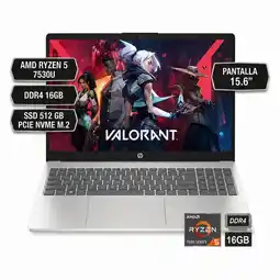 Falabella PORTATIL 15-FC0354LA AMD RYZEN 5 7530U, DDR4 16GB, SSD 512 GB PCIE NVME M.2, 15.6 oferta