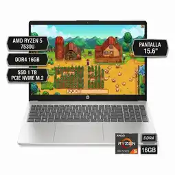 Falabella PORTATIL 15-FC0354LA AMD RYZEN 5 7530U, DDR4 16GB, SSD 1 TB PCIE NVME M.2, 15.6 oferta