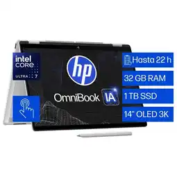 Falabella Portátil OmniBook X FlipNGAI 14-fm0074la Intel Core Ultra 7 258V32 8GB RAM 1TB SSD Windows 11 Home oferta